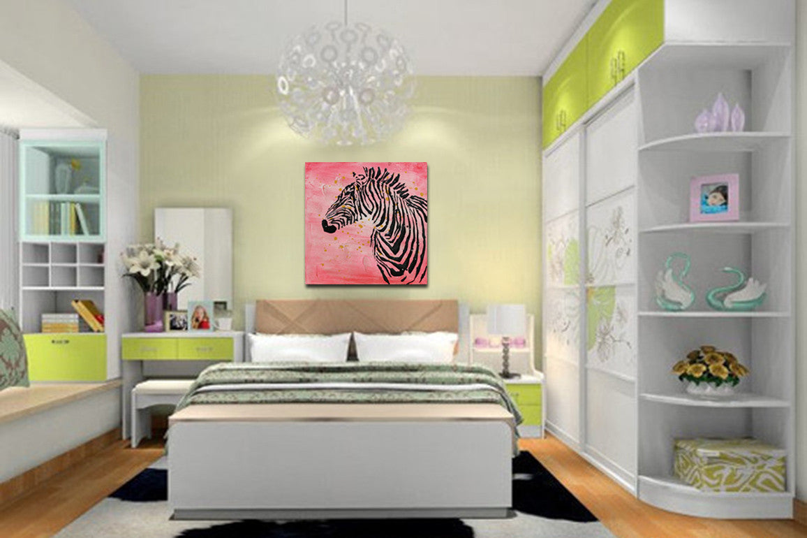 Leinwand (Canvas) handgemalt, LRA Zebra - 70cm x 70cm