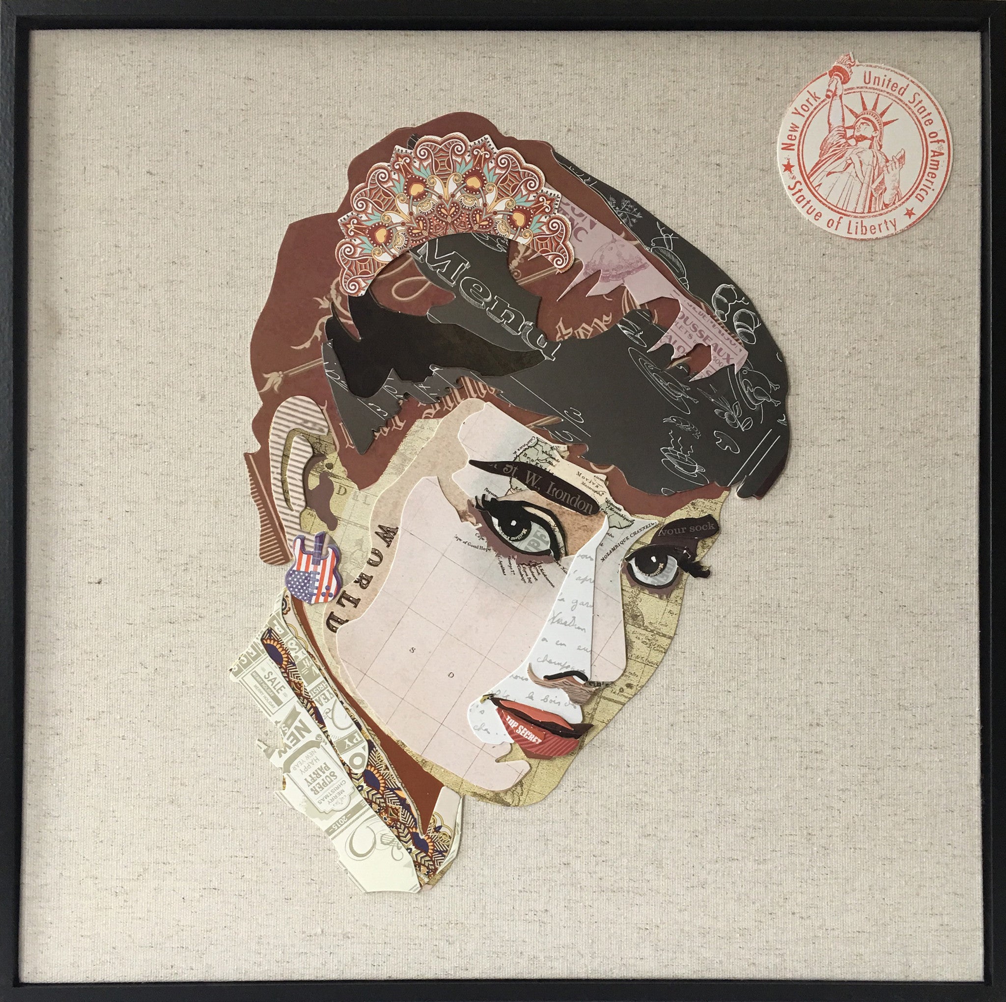 Abstrakte Papier Collage, Audrey 52cm x 52cm